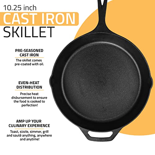 Utopia Kitchen Pre-Seasoned Cast Iron Skillet Frying Pan 10.25 Inch S491731
