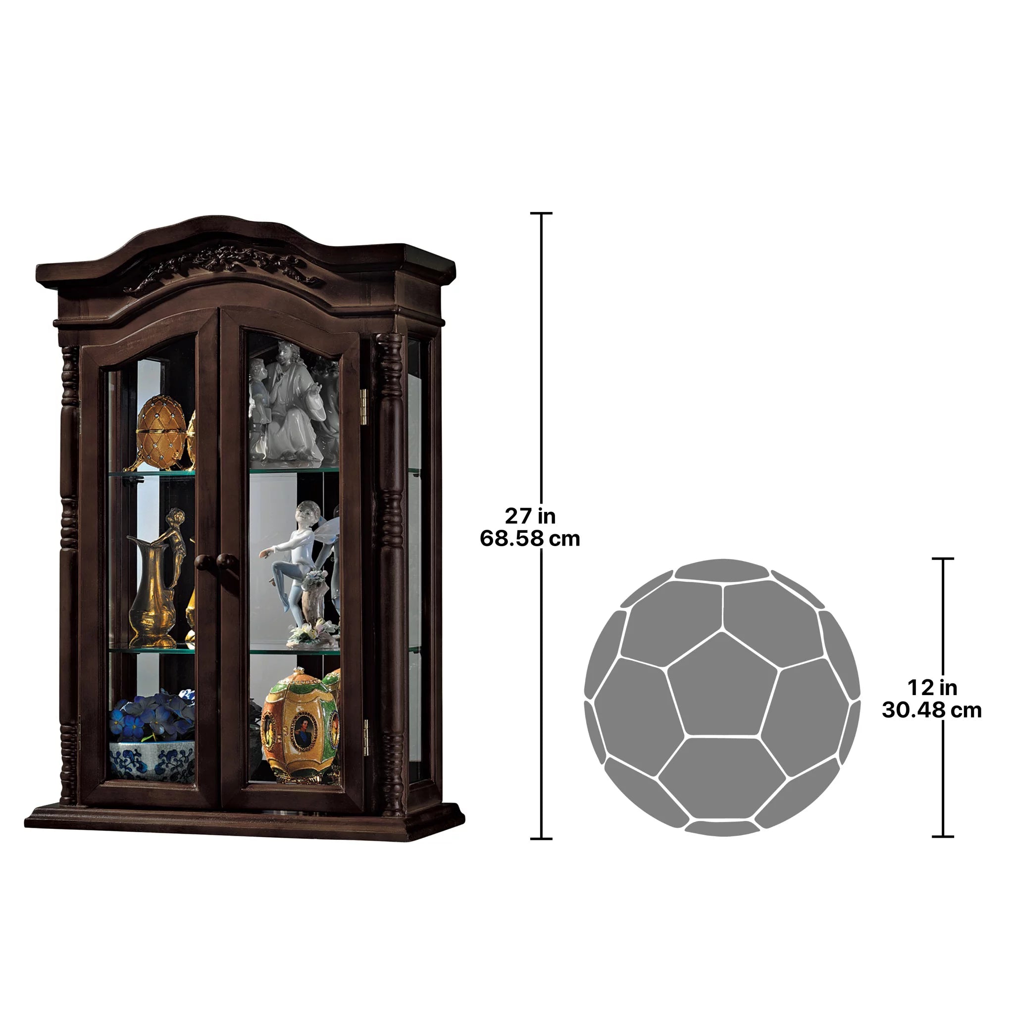 Design Toscano Beacon Hill Hardwood Wall Curio Cabinet F66458