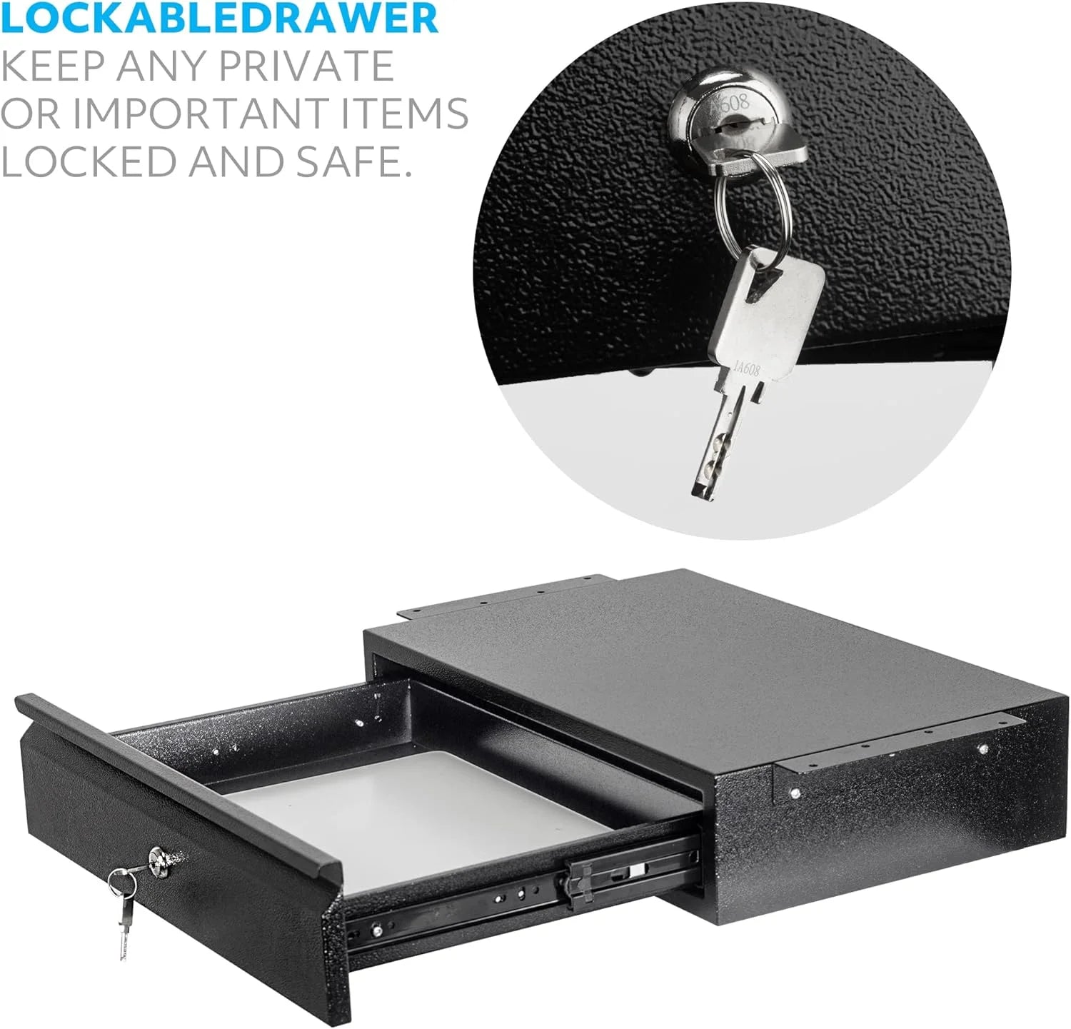 Steel Under Desk Drawer with Lock and Keys for Wooden Desks B877429
