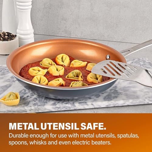 Gotham Steel 15 Pc Ceramic Non Stick Pots and Pans Set, Dishwasher Safe L875