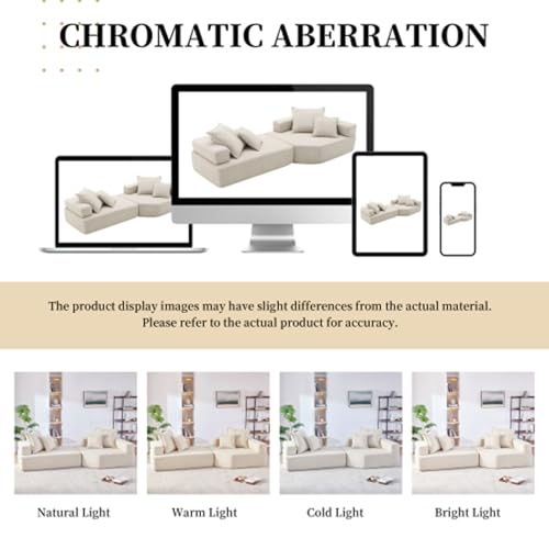 103.5" Modular Sectional Sofa Bed with Foam Cushions, Gray C297225
