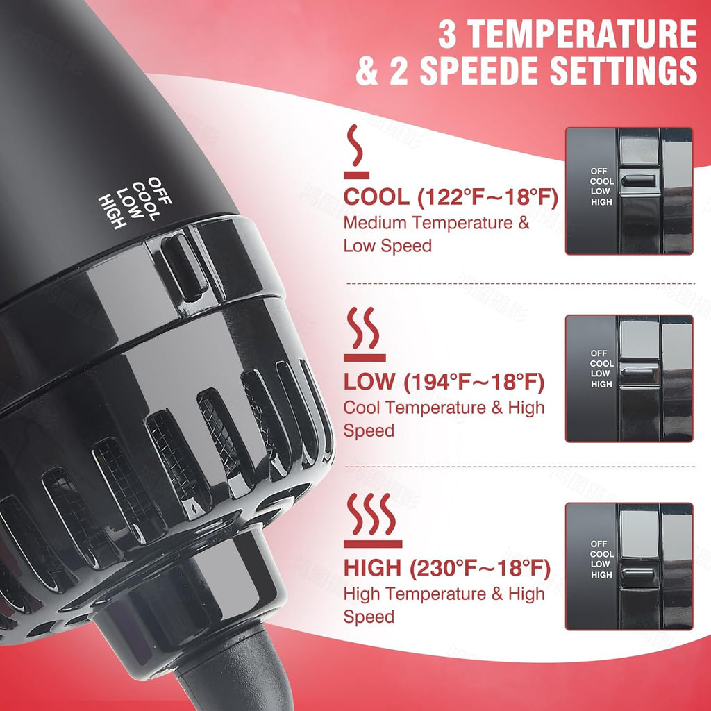 Hot Air Brush 4 in 1 Styling Tool with Ceramic Oval Barrel for All Hair Types A239407
