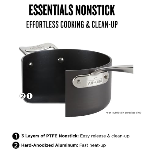 All-Clad Essentials Hard Anodized Nonstick Cookware Set 10 Piece F74812