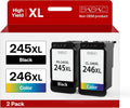 245XL 246XL Ink Cartridges Combo Pack for Canon Ink 245 and 246 Remanufactured for Canon PG-245XL CL-246XL for Canon Pixma MX492 TR4520 MG2522 TS3322 MG2500 TR4520 Printer (1Black, Tri-Color)