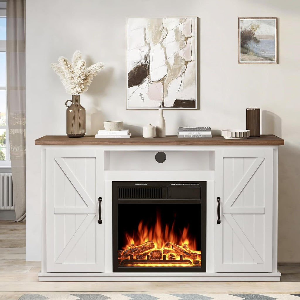 Xbeauty 47" Fireplace Mantel TV Stand with Infrared Heater and Remote Control T4858