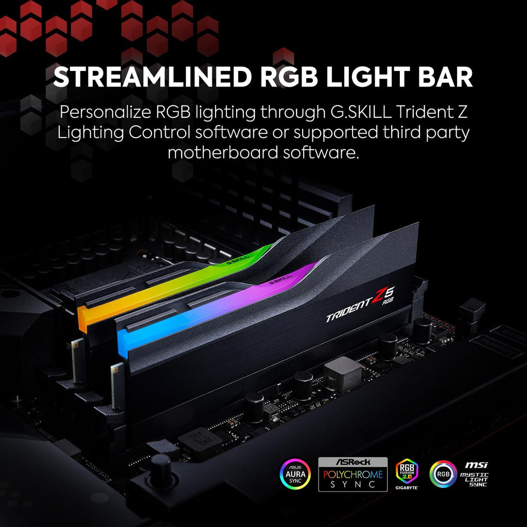 G.SKILL Trident Z5 RGB DDR5 RAM 64GB (2x32GB) 5600MT/s CL36 Desktop Memory UDIMM Matte Black Q549