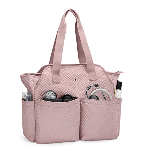 Fasrom Nurse Bag for Work Nurses with Laptop Compartment, Clinical Tote Bag for Nursing Students or Doctors, Black (Empty Bag Only)