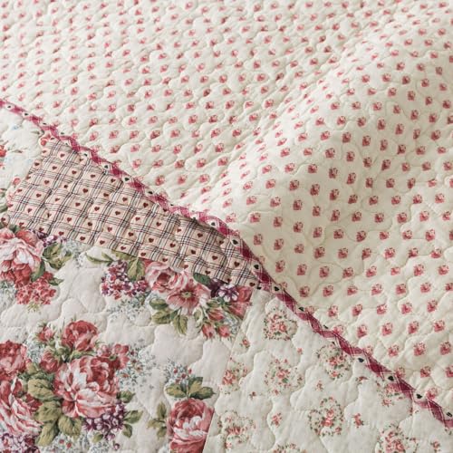 SLPR Walk in The Cotswolds Patchwork Cotton Quilt Set Queen with 2 Shams X251