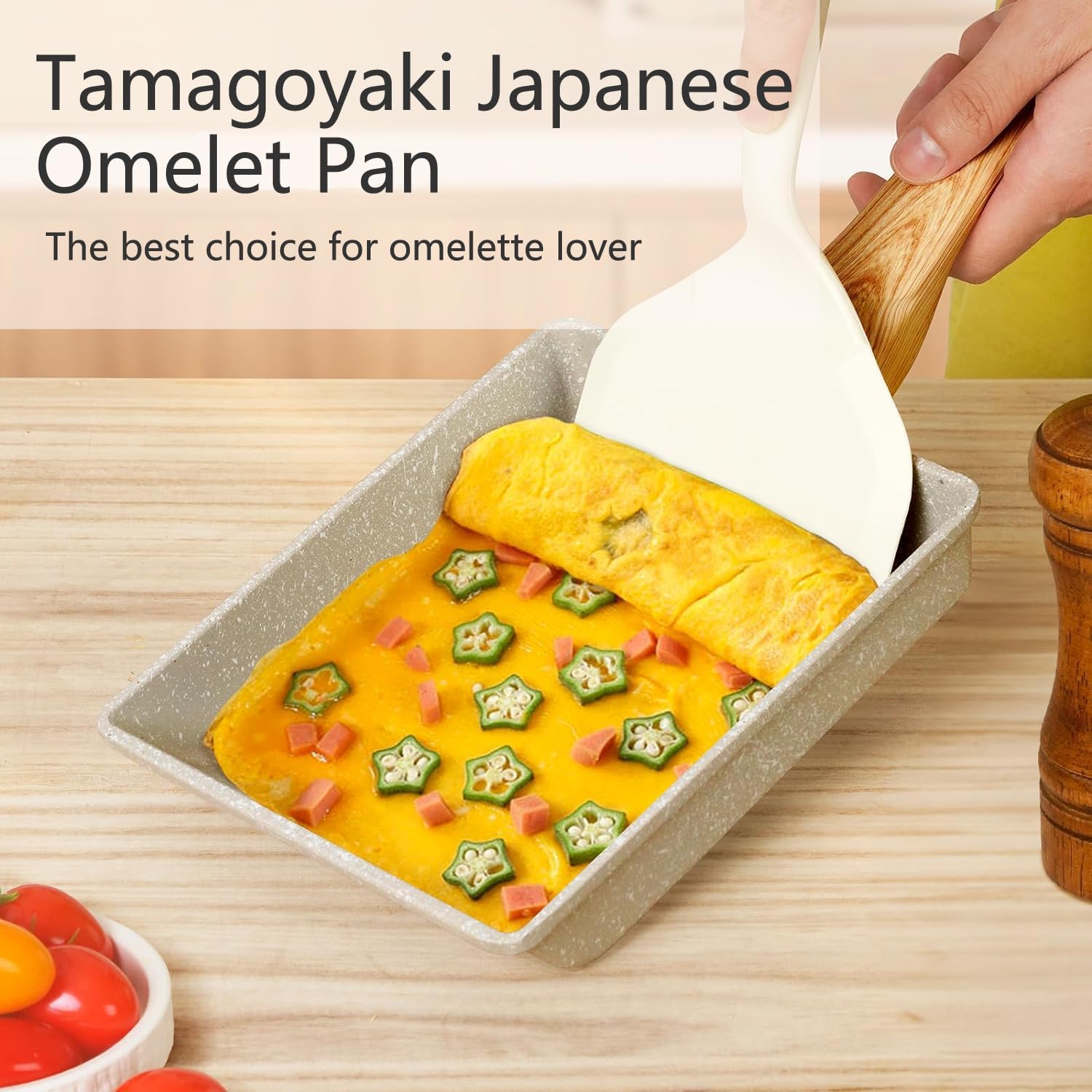 Tamagoyaki Pan, Japanese Omelette Pan, Non Stick Rectangle 6x7 Inch O436