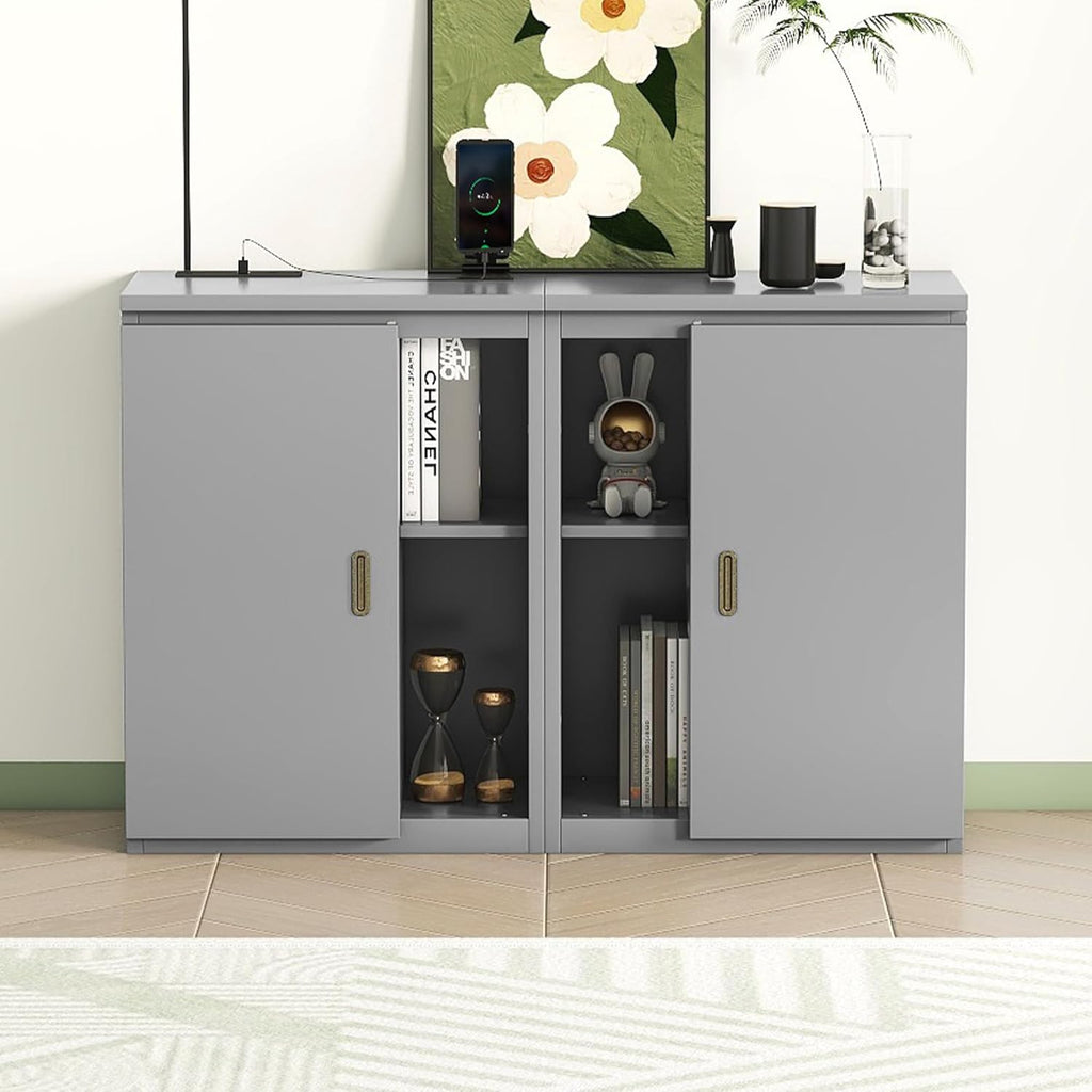 Queen Murphy Bed with Shelves, Cabinets and USB Ports B38632