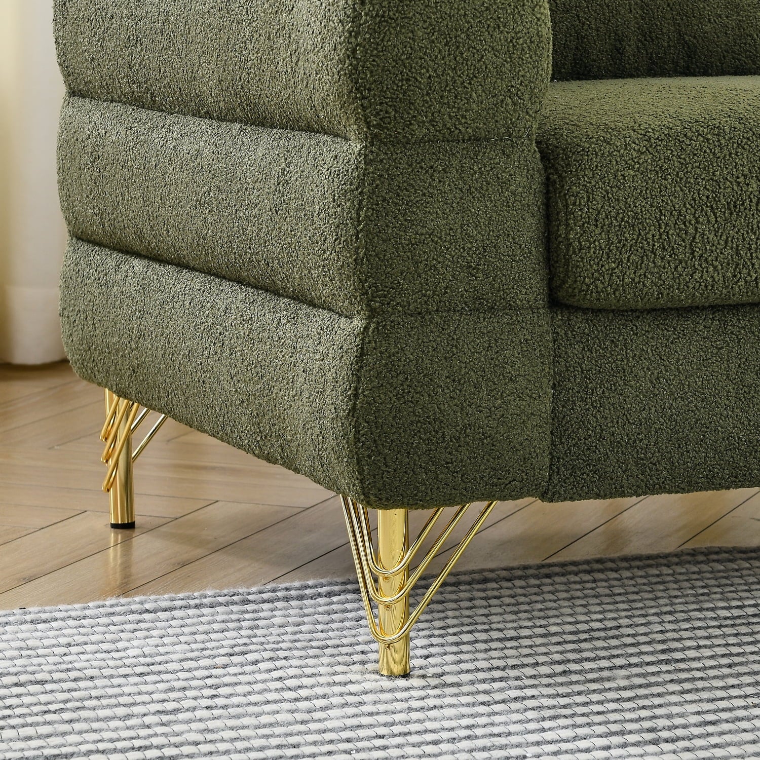 Holaki 81" Oversized Corner Sofa Set, L-Shaped Sectional Couch, 5-Seater, Green N206023