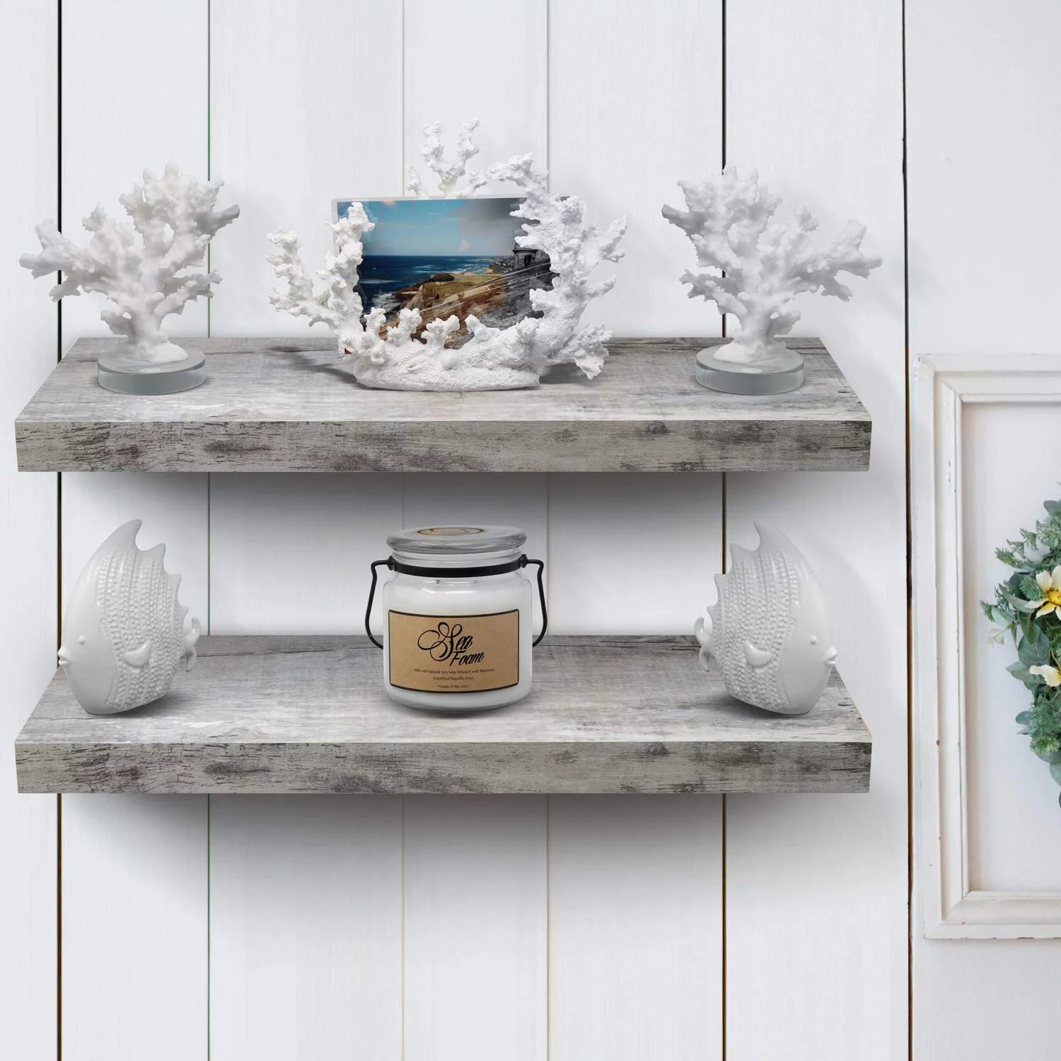 Floating Wall Shelf Gray Wood H573471