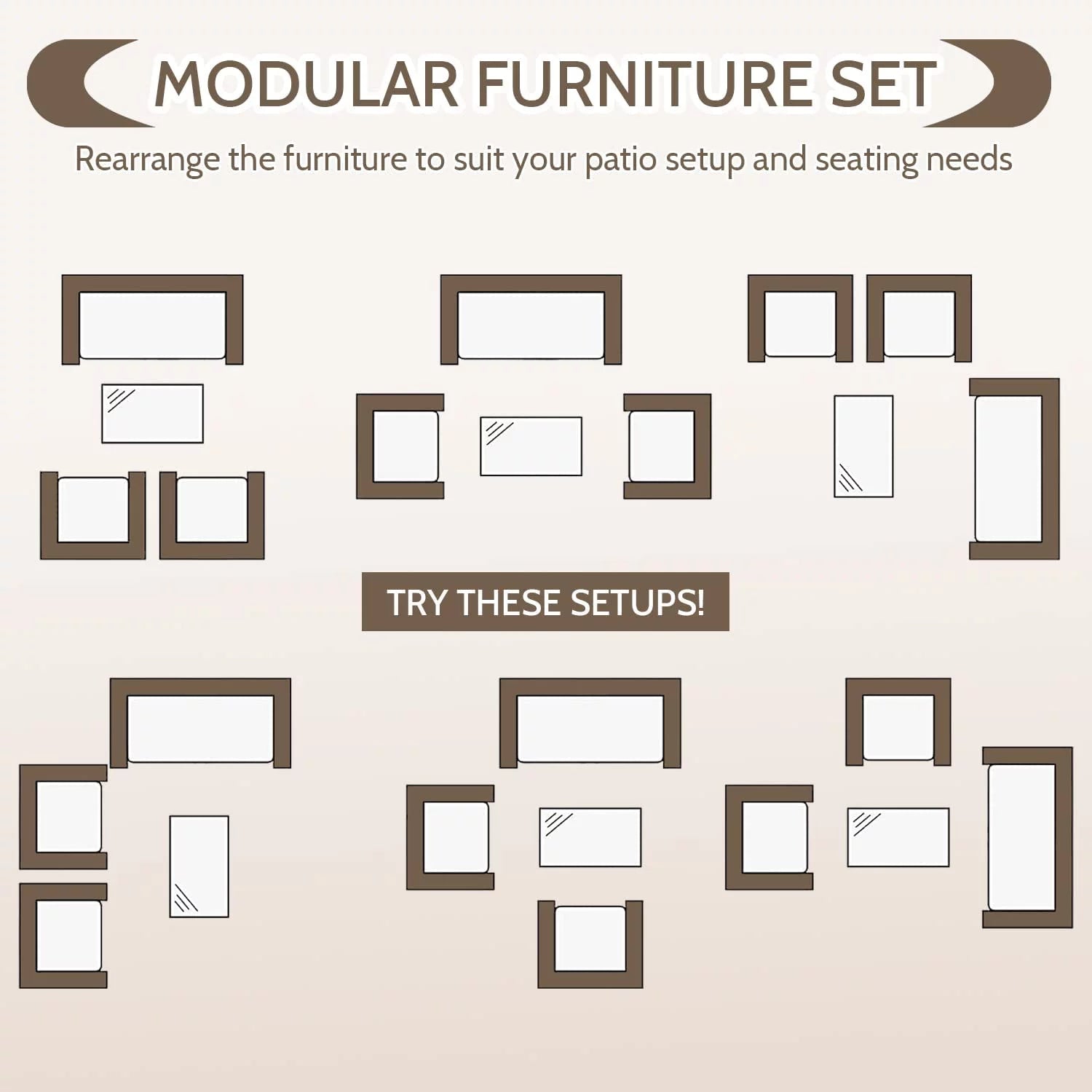 Outdoor Rattan Patio Furniture Set 4 Pieces Wicker Sofa F738