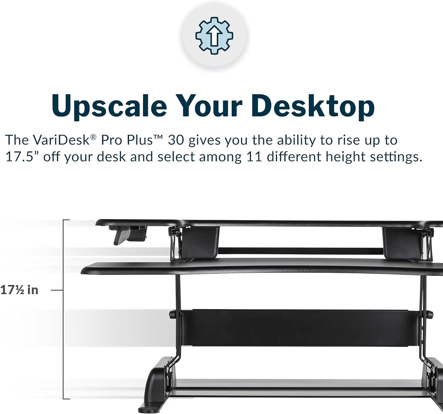 Vari 30" VariDesk ProPlus Two-Tier Standing Desk Converter, Black Q534015