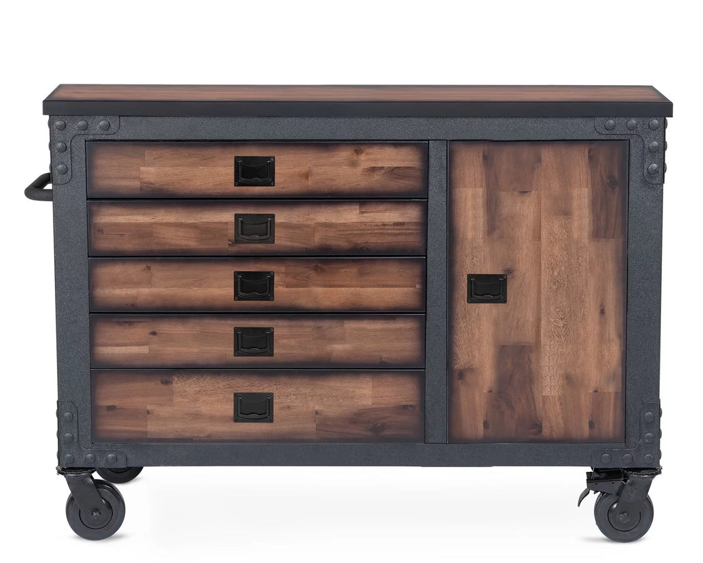DuraMax 48 in. 5-Drawer Rolling Tool Chest with Wood Top C628334