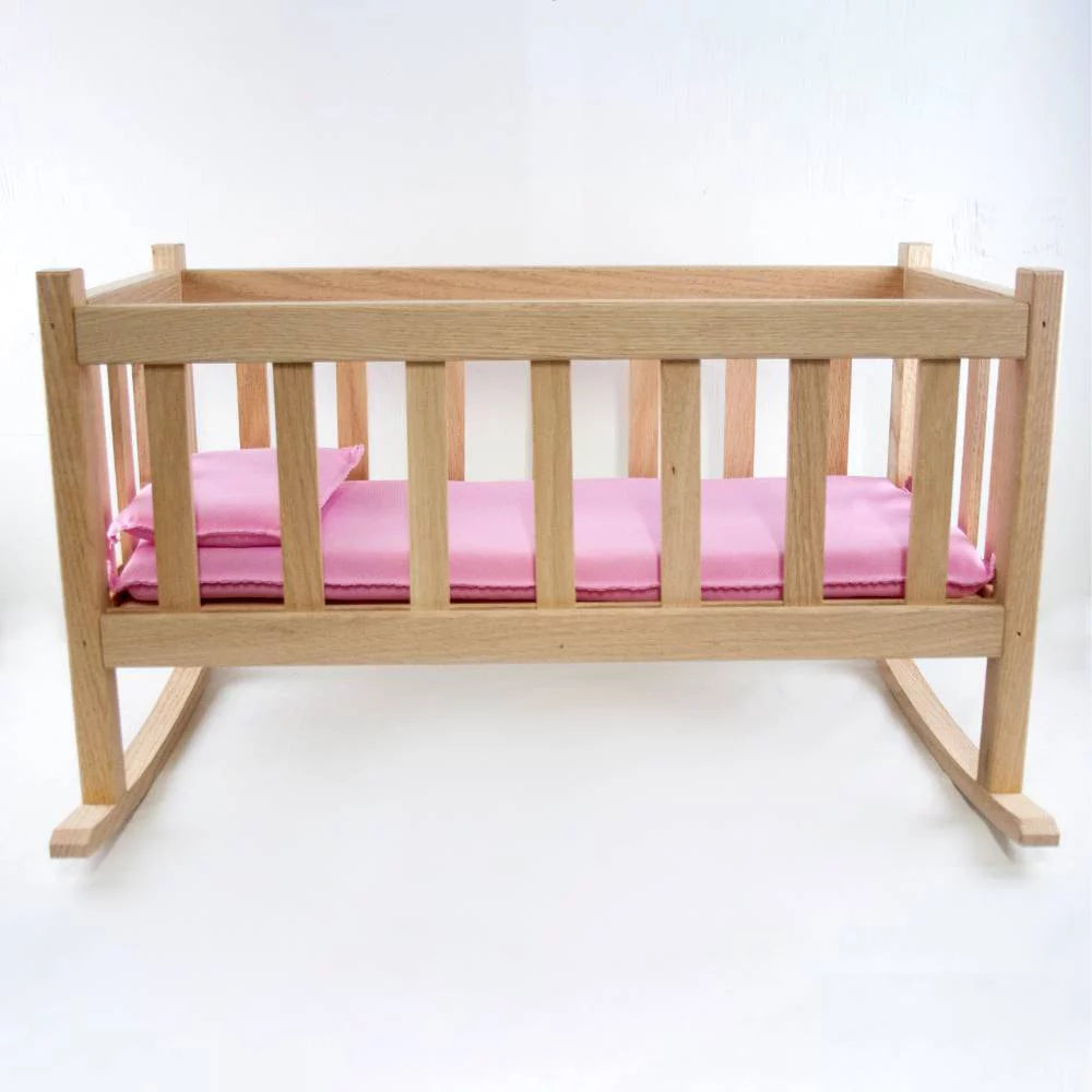 Eli & Mattie Amish Made Oak Doll Rocking Cradle Toy 22 inch T580232