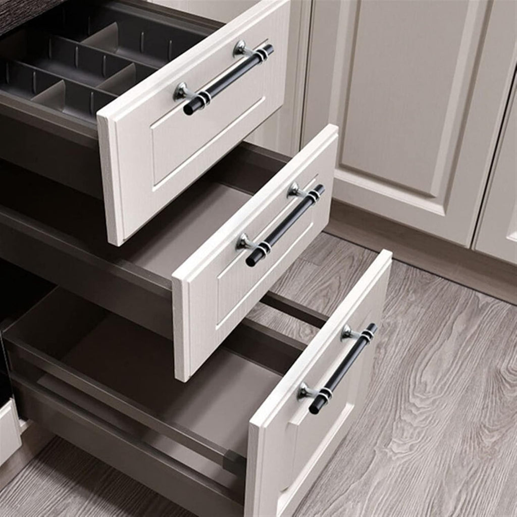 Cabinet Handles Drawer Pulls Modern Zinc Alloy Black Gold Kitchen Hardware J9461