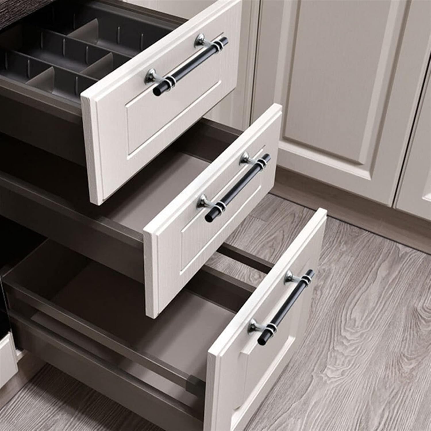 Cabinet Handles Drawer Pulls Modern Zinc Alloy Black Gold Kitchen Hardware J9461