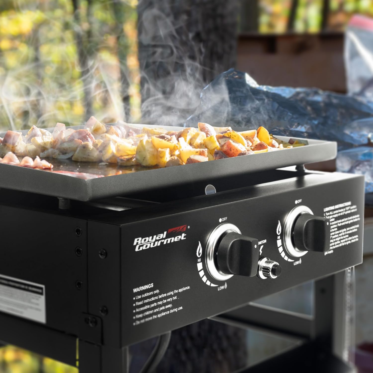 Royal Gourmet GB2000N 2-Burner Propane Gas Griddle, 23-Inch Flat Top BBQ Grill, Outdoor Cooking Station U344362