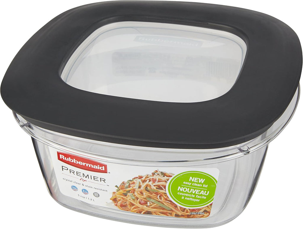 Rubbermaid Premier Easy Find Lids 5-Cup Food Storage Container, Grey O682728
