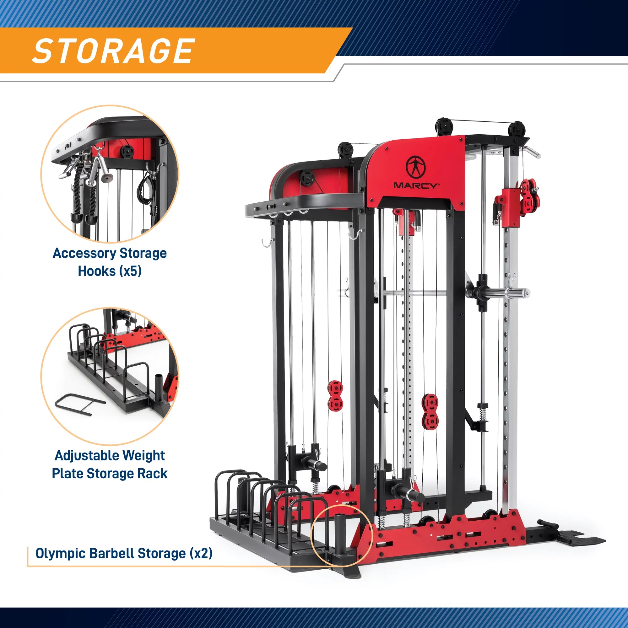 Marcy Pro Deluxe Smith Cage Home Gym System SM-7553 U104