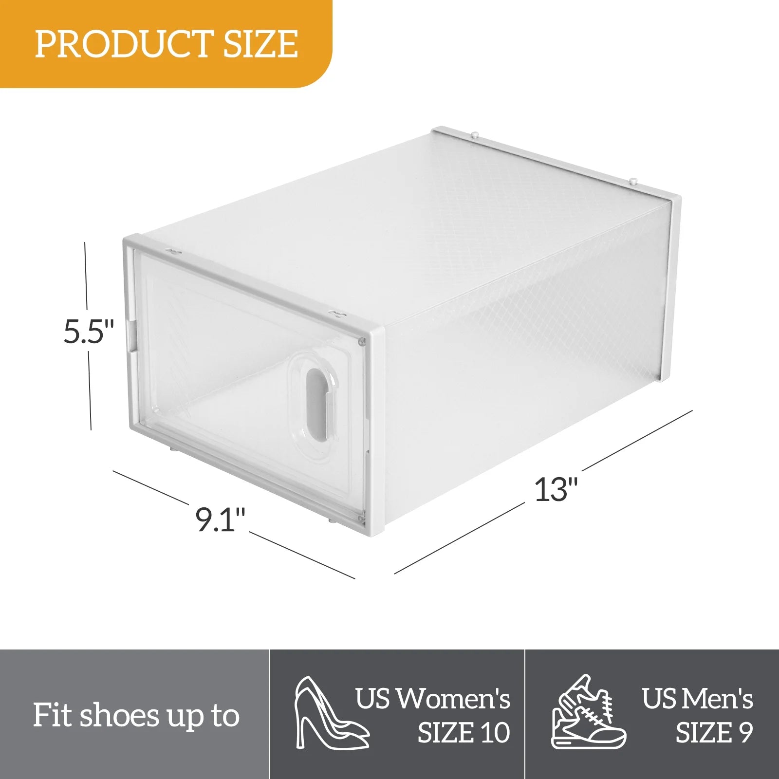Zimtown 12 Pack Multipurpose Shoe Storage Boxes with Clear Lid, Foldable Stackable I391120