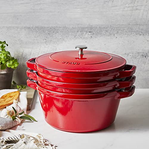 Staub Cast Iron 4-pc Stackable Set Grenadine O271733