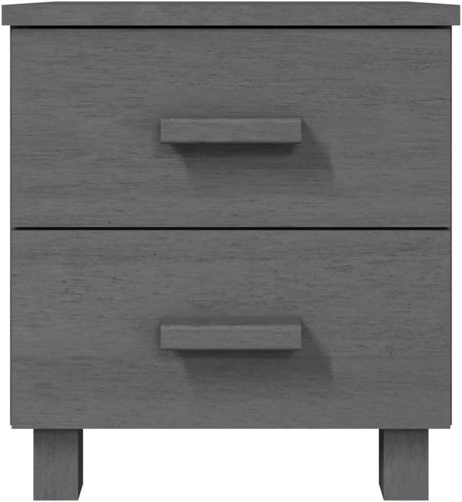 Solid Wood Bedside Cabinets Dark Gray Allesoky HAMAR 2-piece C534