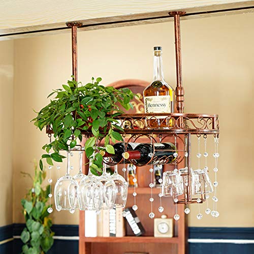 Wall Mounted Wine Rack with Stemware Holder - Black J4345