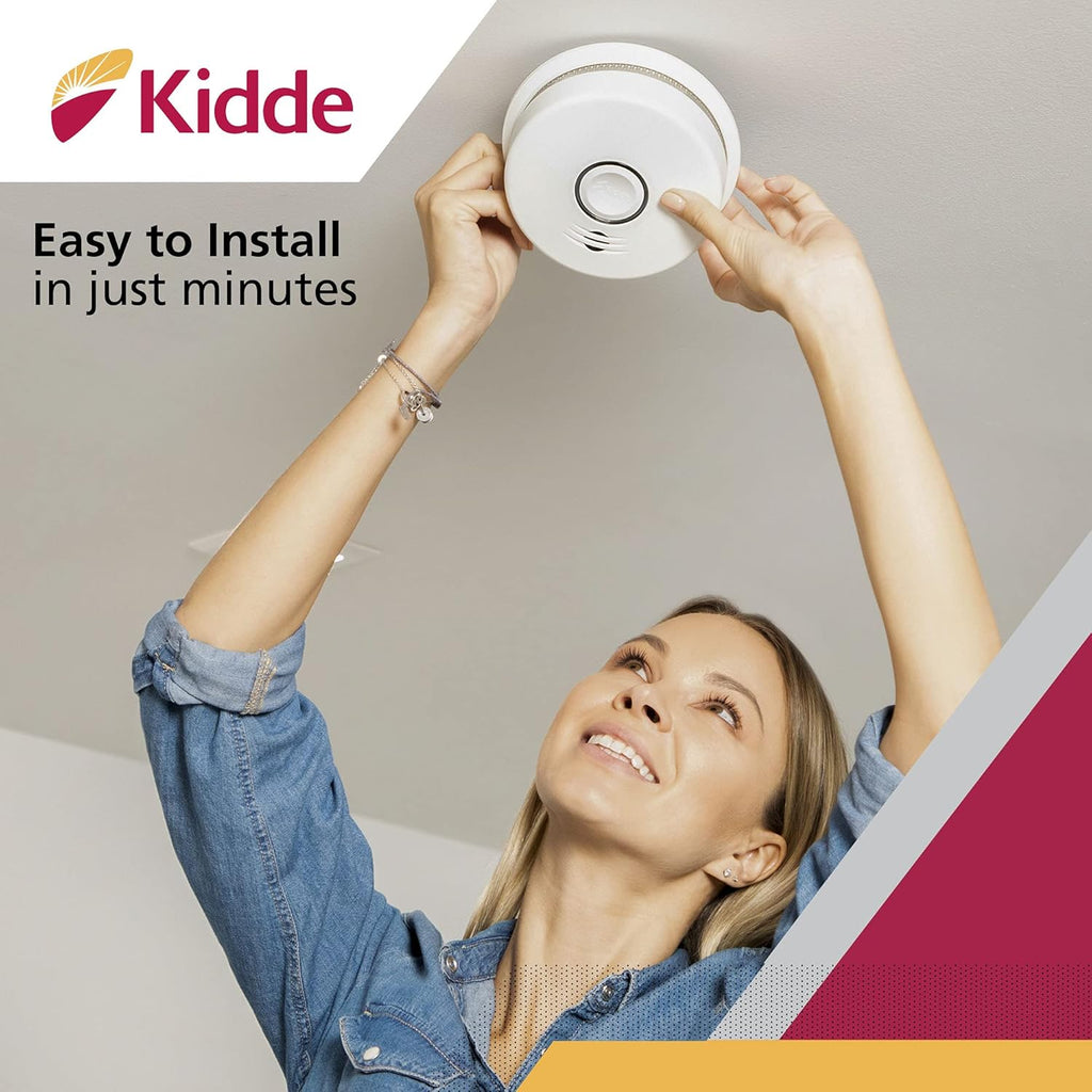 Kidde Wireless Hardwired Smoke Detector with 10-Year Battery Backup and Voice Alerts B58875
