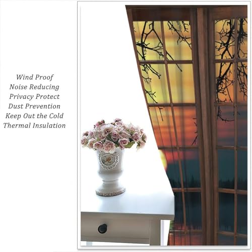 Iceberg Setting Sun Landscape Curtain, Blackout Window Treatment for Bedroom Living Room, 42"W x 45"L Y2586