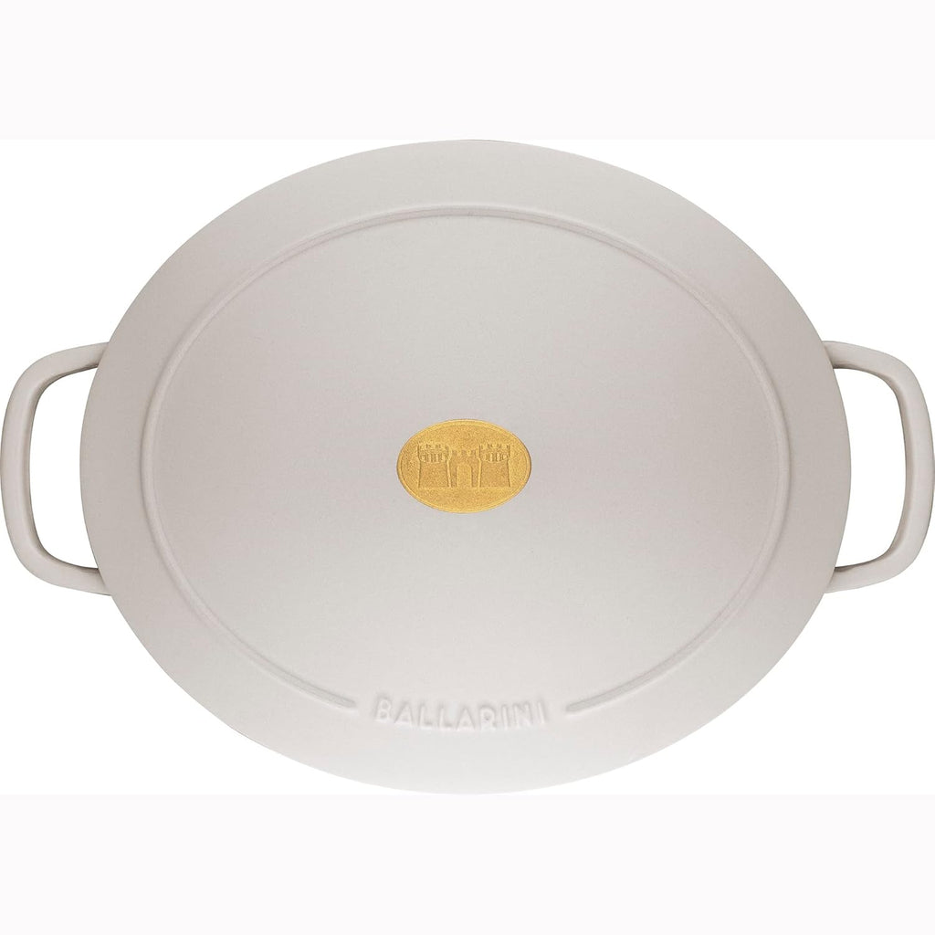BALLARINI Bellamonte Cast Iron 5-qt Oval Dutch Oven, Crema White X21632