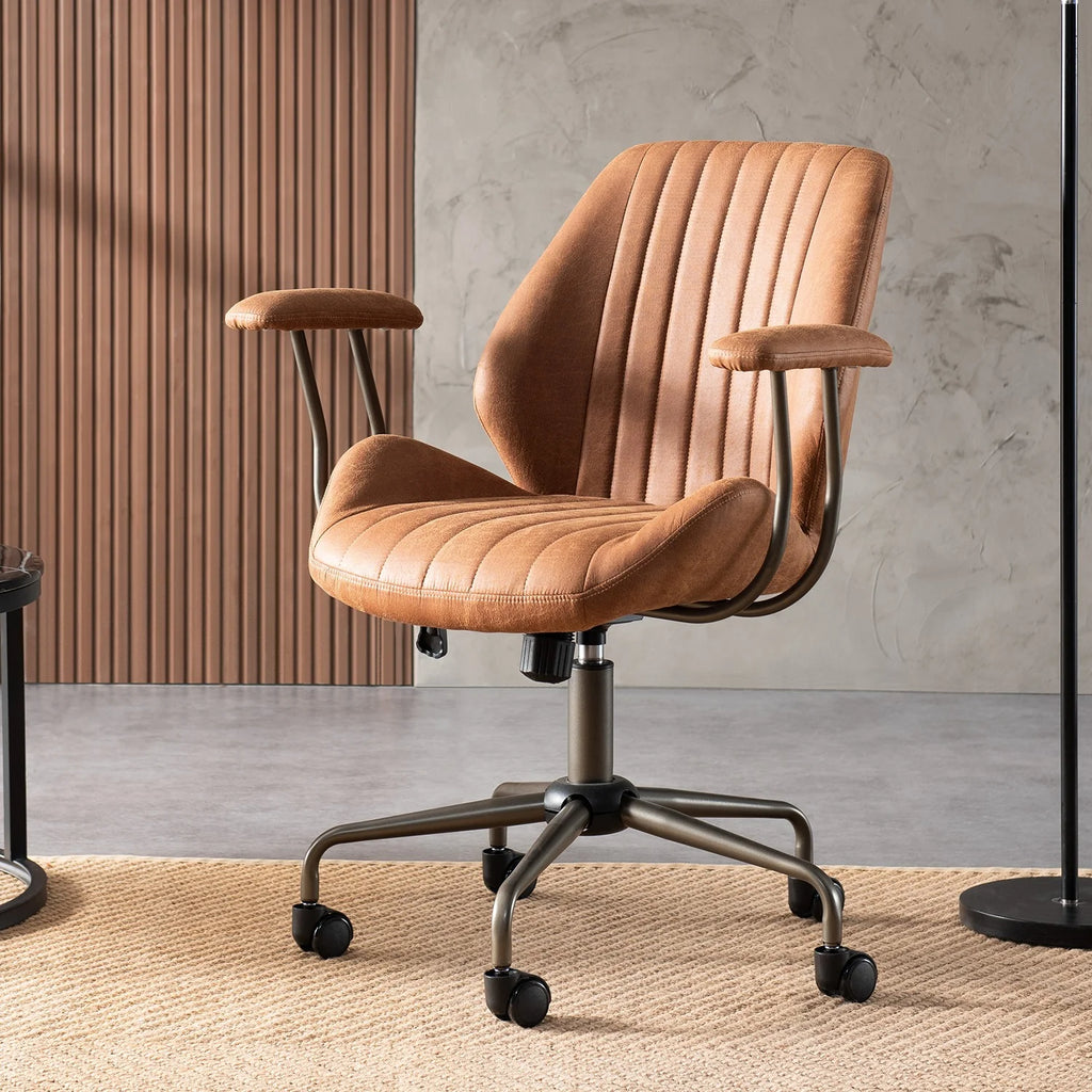 Ovios Ergonomic Office Chair with Lumbar Support, Suede Fabric J4512