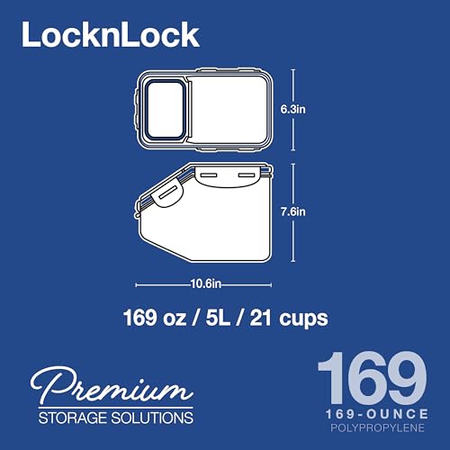 LOCK & LOCK Easy Essentials Flip-Top Food Lids for Pantry Storage, BPA Free, Clear Y7600
