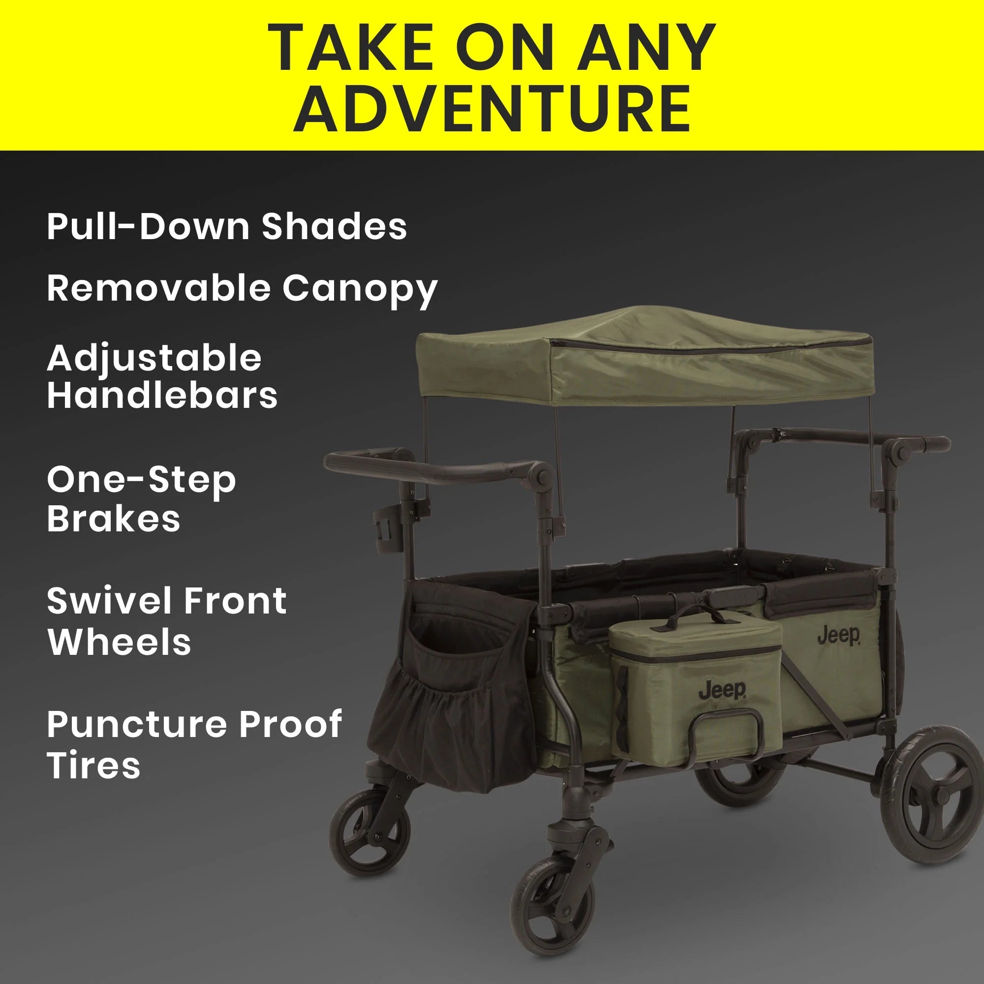 Jeep Deluxe Wrangler Wagon Stroller with Cooler Bag by Delta Children I18408