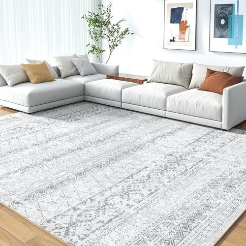 8x10 Machine Washable Boho Moroccan Area Rug for Living Room Z117