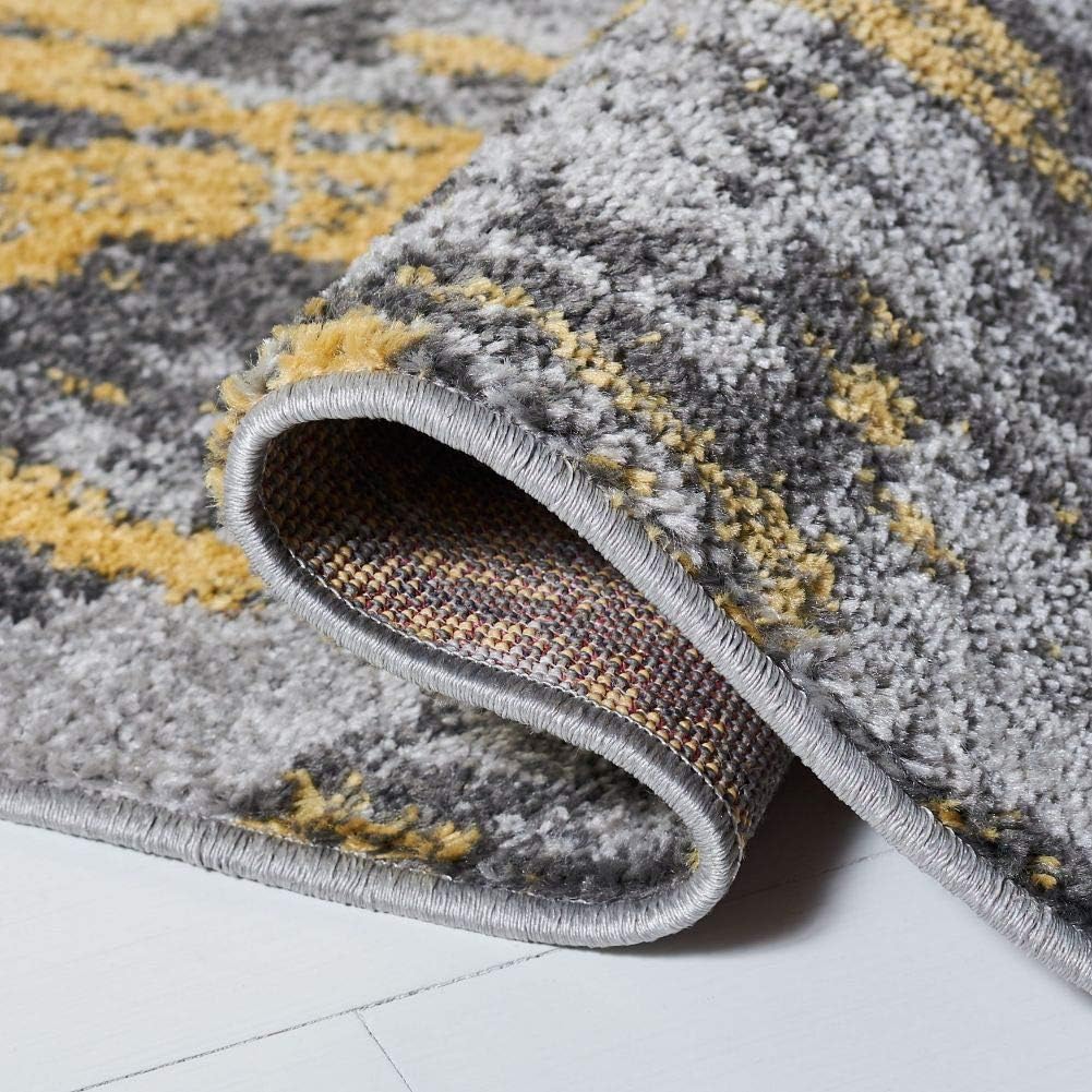 SAFAVIEH Adirondack Collection Area Rug - 5'1" x 7'6", Grey & Yellow, Modern Abstract H127074