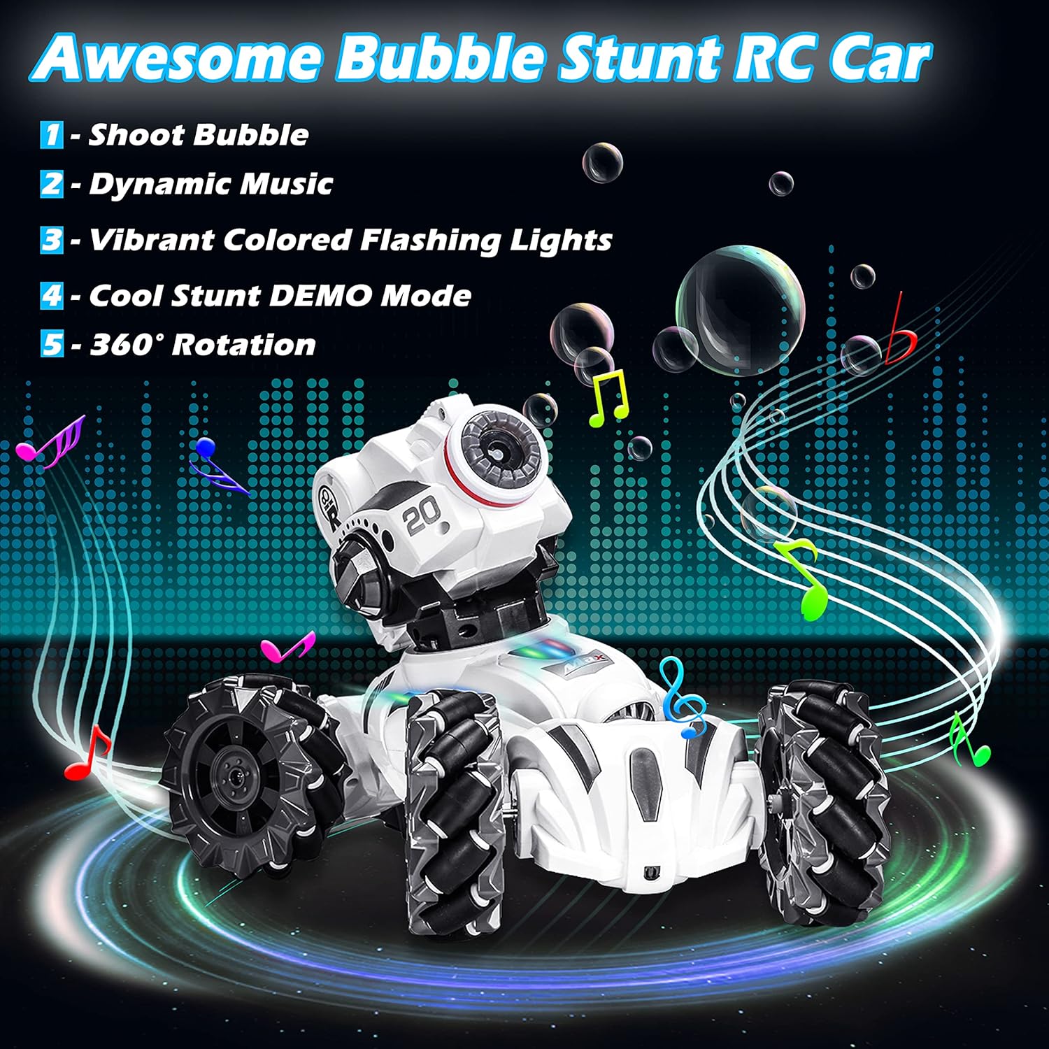 4 Head RC Tank Car Shoots Nerf Bullets, Bubble, Spray, Remote Control Toy for Boys R10009