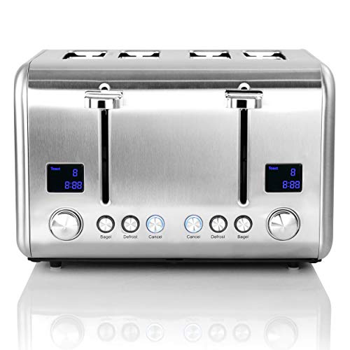 Megachef 4 Slice Toaster Stainless Steel Red G609340
