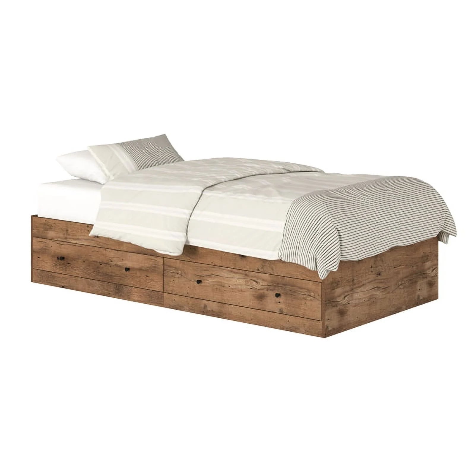 Pemberly Row Mates Bed in Vintage Oak Finish D2605
