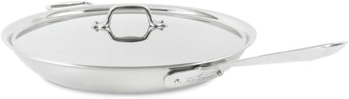 All-Clad D3 3-Ply Stainless Steel Fry Pan, 14 Inch, Induction, Oven Broiler Safe 500F, Lid Safe 350F, Pots and Pans, Cookware, Silver