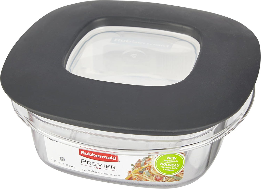 Rubbermaid Premier Easy Find Lids Food Storage Containers, 1.25 Cup, Gray U117161