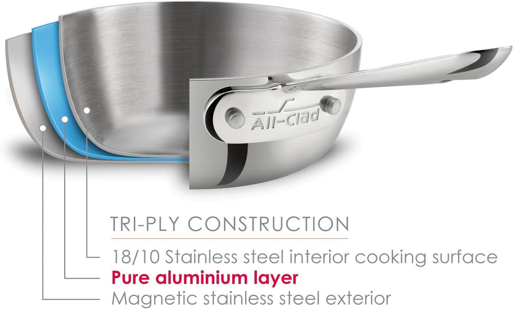 All-Clad D3 Fry Lid 10 Inch Stainless Steel Cookware, Silver K373