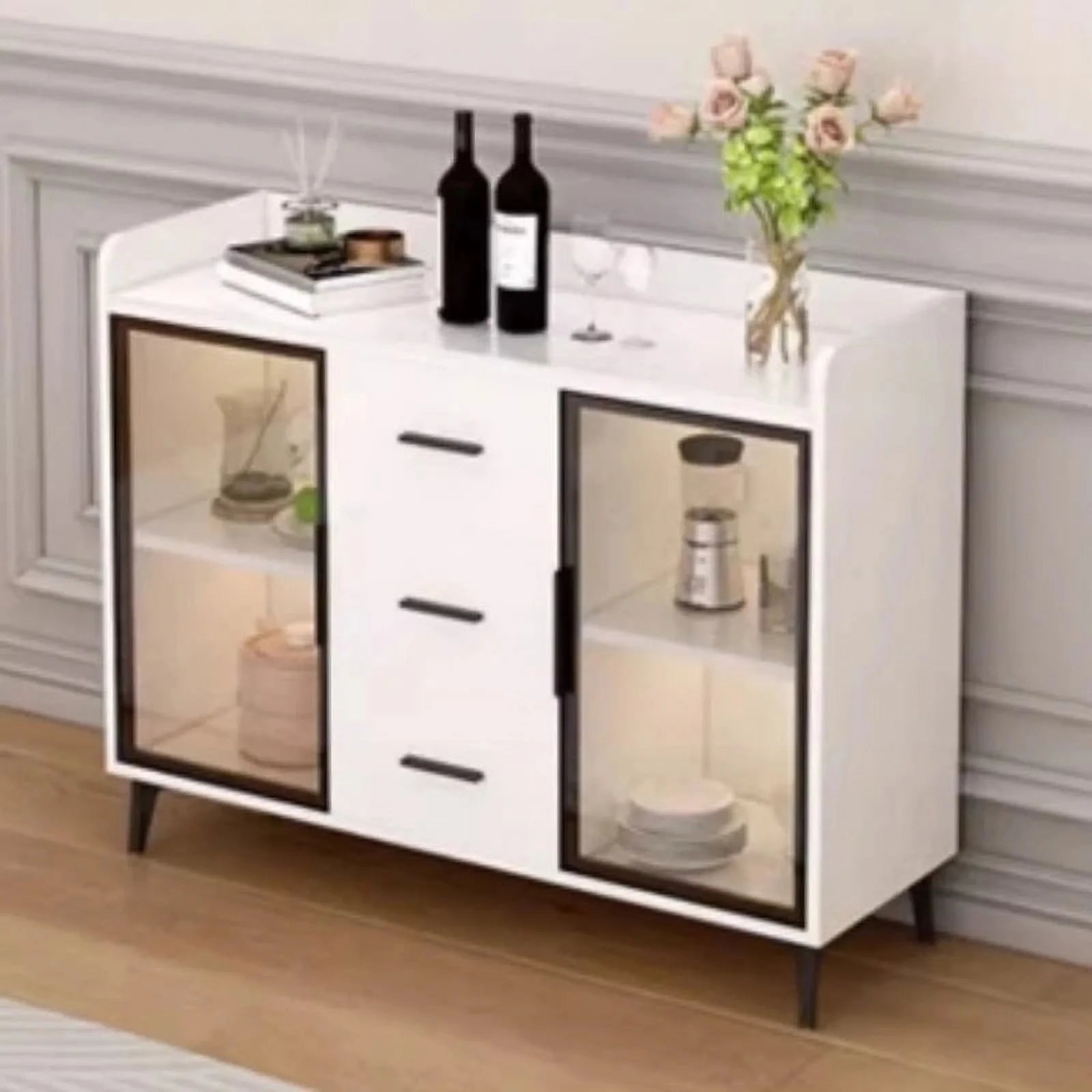 YN50SB Wood Sideboard Display Cabinet Storage T8336