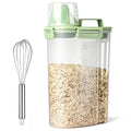 Rice Airtight Dry Food Storage Containers, BPA Free Plastic Storage Bin Dispenser with Pourable Spout, Measuring cup for Cereal, Flour and Baking Supplies, Include a Stainless Steel Whisk