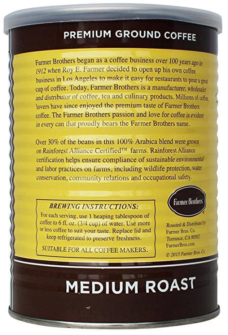 Farmer Brothers Classic 100% Arabica Ground Coffee, Medium Roast, 14 oz (Pack of 2) X6118