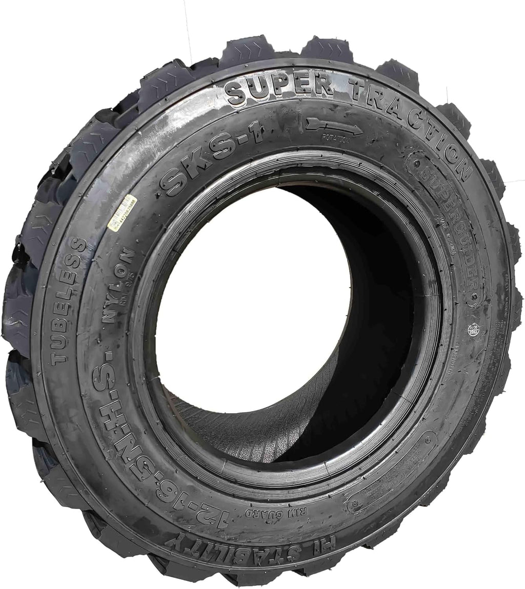 Heavy Duty 12-16.5 12 Ply Skid Steer Tire with Rim Guard Y9649