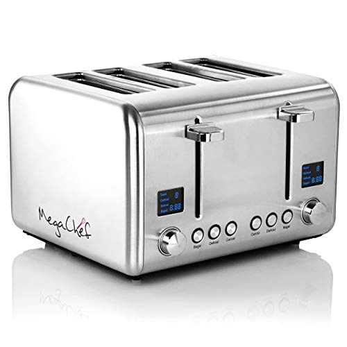 Megachef 4 Slice Toaster Stainless Steel Red G609340