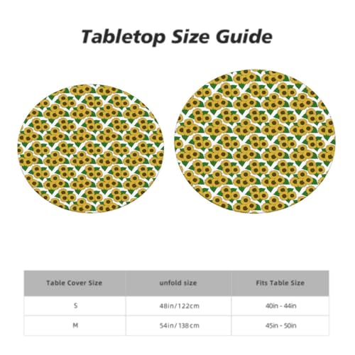 Dark Blue White Fitted Round Tablecloth with Elastic Edge for 40-44 Inch Tables W876
