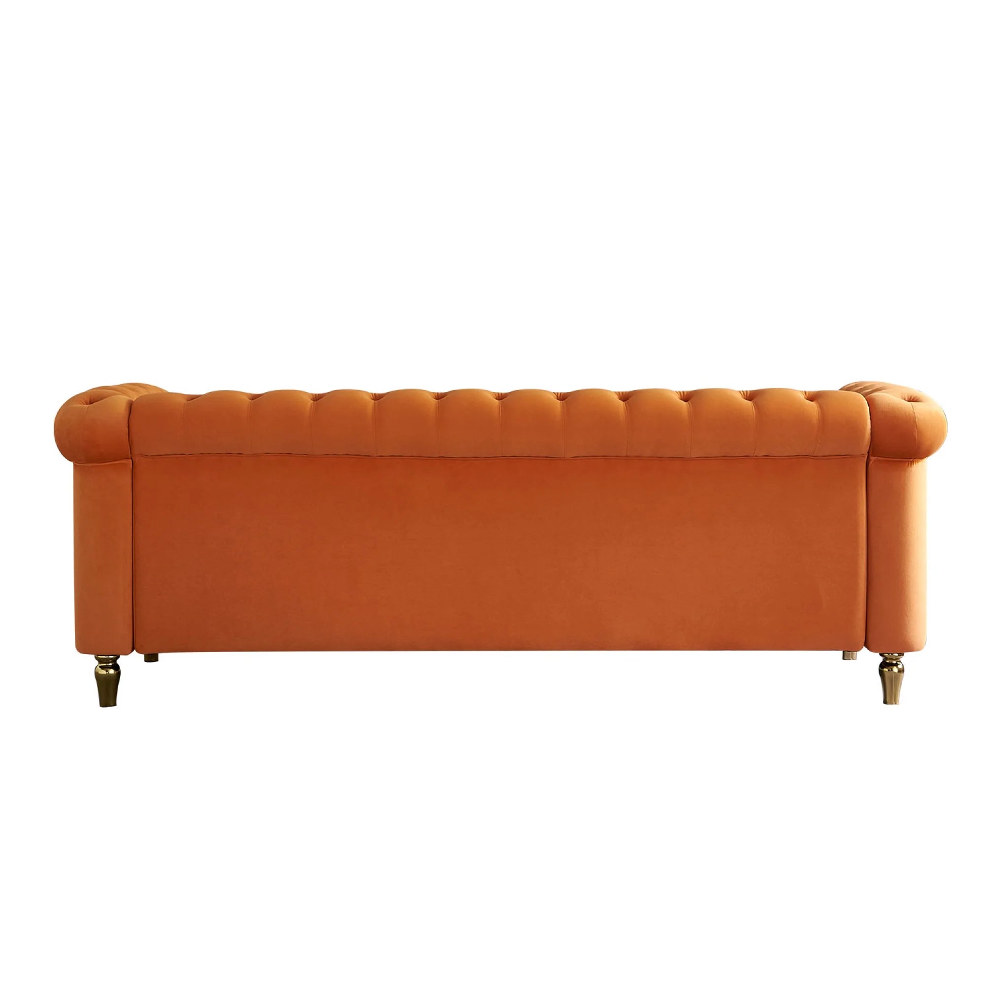 Chesterfield Velvet Sofa 84.65 inch Orange Q225847